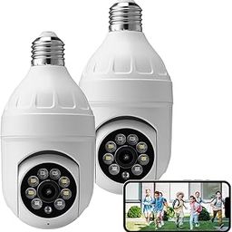 SonoxJunan 2K Light Bulb Security Camera Wireless 2PCS, 5G/2.4G WiFi Home Camera with Ai PIR Motion Detection, Color Night Vision, Auto Tracking, Smart Alarm, Two-Way Audio, SD Card/Cloud Storage-image-18