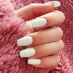 FOK Set Of 100Pc Professional/Personal Reusable French Long Acrylic False Fake Nails White Color DIY Decoration Artificial White Nailart Tip Accessory-5