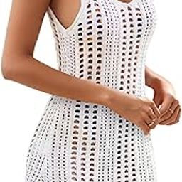 Women Swimsuit Crochet Lightweight Bikini Cover Up Dress Beach Swimsuit Holiday-image-18