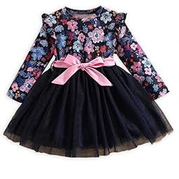 PAMBERSTON Girl's Lycra Frock Full Sleeve Dress for Party Festival Birthday Occasions (D.W 029)-image-2