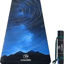 WiseLife PU Natural Rubber Yoga Mat | XL & Extra Wide | Anti-Skid & Slip-Resistant | with Carry Strap - Perfect for Yoga & Workouts (Night Sky-6MM)-image-35