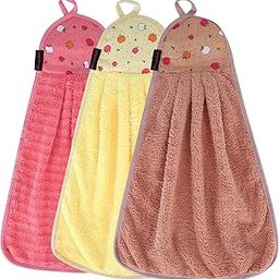 NFI essentials Microfiber Super Absorbent Set of 3 Soft Hand Towel for Kitchen Wash Basin Towel with Hangin Loop Napkin Hand Dry 40x28 cm-5