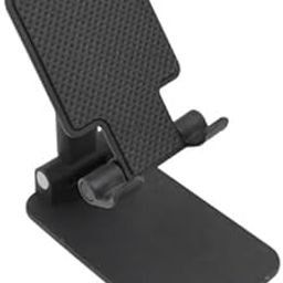 ZAUKY Smart New 1PCS Adjustable Phone Stand Holder for Desktop, Foldable, 85-90° Rotation, Black-22