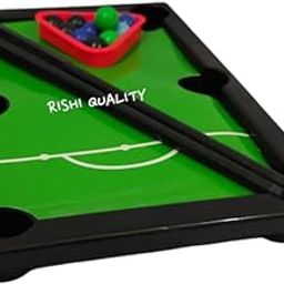 RISHI QUALITY Mini Snooker Pool Table Toy Set for Kids with 2 Sticks and Colourful Balls. Small Size 22 CM. Game for Little Kids. Small-picture-28