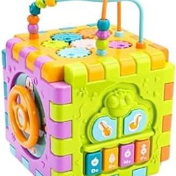 Space Enterprises Activity Cube Baby Toys 6 in 1 Multi-Purpose Educational Learning Cube with Music Activity Center Play Square Toy Gift for 18M+ Year Old Boy Girl (Activity Cube)-image-28