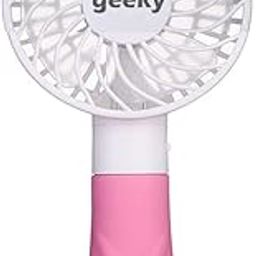 Geeky Portable Cute Bear Styled Rechargeable 2 Watts Handheld Fan (Pink)-image-0