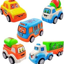 PLUSPOINT Baby Toy Cars for 1 Year Old Boy | Set Push and Go Vehicles pull back Cars Toy for Toddlers Toys and Birthday Gift for 1 2 3 Years Old Boys Girls (5PC), Multicolor-60