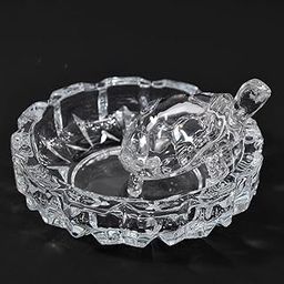 Feng Shui Crystal Tortoise | Turtle with Crystal Plate for Good Luck | Crystal Kachua Plate Bowl Tortoise On Plate-image-9