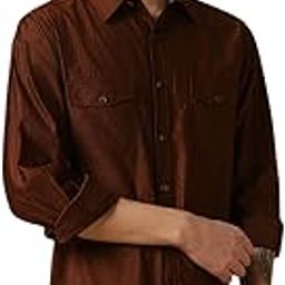 Men Olive Solid Relaxed Fit Full Sleeve Spread Collar Shirts-image-35