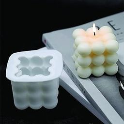 MoldBerry White Silicone Bubble Candle Cube Mould for Making Candle, Home Decoration, Festival, Party, Resin Art - Pack of 1-image-60