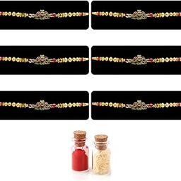 Shri Ram Rakhi for Brother Set of 2 | Religious Rakhi for Bhai, Bhaiya, Elder Brother | Beads Rakhis with Roli Chawal Combo-image-3