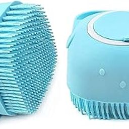 HUDACRUSH Blue Body Scrubber with Soap Dispenser Bath Brush, Body brush for Bathing, Soft Body Exfoliator, Bath Silicon Body Loofah for Babies, Kids, Women, Men and silicone loofah for bathing-image-91