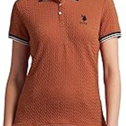 Women's Regular Fit Polo Shirt (UWAW24PTS094_Rust-image-2