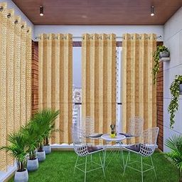 FREDDO HDPE Fabric 85% Sun Blockage Indoor and Outdoor Eyelet Curtains UV and Heat Protection for Balcony and Window, Beige Color, 4.5 ft X 6 ft, Pack of 2 Pieces-image-13