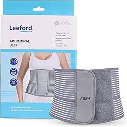 Leeford Abdominal Support Belt for Men & Women (Grey, Size M) | Helps Relieve Lower Back Pain & Support Core Muscles | Ideal After Surgery or Childbirth | Breathable Design for Everyday Comfort-image-2