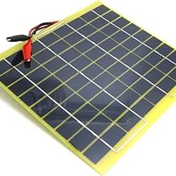 NUZAMAS Portable 5W 12V Solar Panel Module Battery Charger with Battery Clips Diode Over Charge Protection Easy Carry for Camping Hiking Fishing Hunting-1