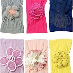 ANNA CREATIONS Baby Girls Super Stretchy Soft multi-colored kids premium knot headband hair bows Head Wrap For Newborn Babies elastic hair accessory (Pack Of 6)-image-3