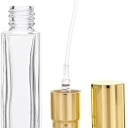 Hunky Dory 8ml Sqaure Transparent Empty Glass Pen Spray Bottle Refillable With Gold Pump And Gold Cap Toner, Perfume, Attar, Lotion, Moisture, Oil, Multi use Bottles (Pack of 1)-11