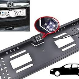 Pinzu LED Night Vision Car Number Plate Camera with Number Plate Frame for Reverse Parking and Rear View - Universal for All Cars-3
