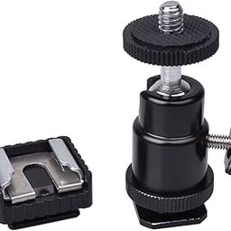 SHOPEE Branded Camera Tripod LED Light Flash Bracket Camera Holder Mount 1/4 Hot Shoe Adapter Cradle Ball Head ( with Cold Shoe)-17