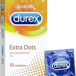 Durex Extra Dotted Condoms for Men - 10 Count | Ribbed and Dotted for Extra Stimulation | Suitable for use with lubes & toys-26
