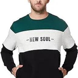 amazon brand - symbol Men Cotton Rich Light Weight Crew Neck Sweatshirt (Regular Fit)-picture-0