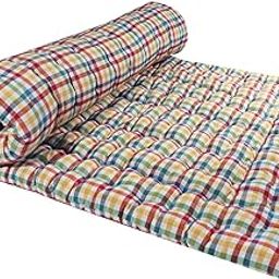 Deevine Craft Large Soft Cotton Multicolor Foldable Rollable Cotton Mattress (5X6 ft 5 KG)-25