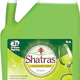 Shatras Lime-Scented Dishwashing Liquid, 5Liters – Triple Action Grease Remover, Streak-Free Shine, Gentle On Hands, Ideal For Glassware-image-75