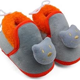6 To 12 Months Baby Boys & Girls Cotton and Fur Panda Face Shoes/Booties -BT3484-image-19