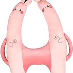 CALANDIS™ Car Back Seat Travel Pillow Cushion Adjustable Washable Soft Pink | Travel Pillows | Travel Accessories-image-82