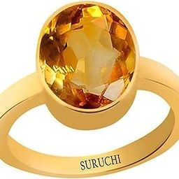 Yellow Sapphire/Pukhraj 8.25 Ratti or 7.5 Carat Astrological Gemstone Panchdhatu 22K Gold Plated Ring for Men & Women-image-58