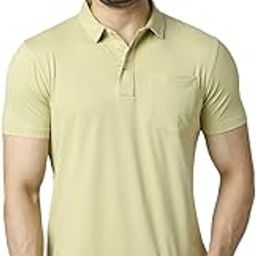 | Men's Feather Touch Polo Collar with Pocket T-Shirt | Recycled Polyester | Moisture & Sweat Absorbent | Durable & Comfortable Half Sleeves | Plain-Regular Fit-image-26