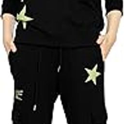ZEYO Women's Cotton Track Suit Star & Typography Printed Sweatshirt Co-ords Set 5826-image-10