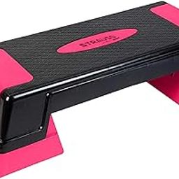 Strauss High Rise Aerobic Stepper | Two Height Level Adjustments - 6 inches and 8 inches | Slip-Resistant & Shock Absorbing Platform for Extra-Durability - Supports Upto 200 KG, (Pink)-image-17