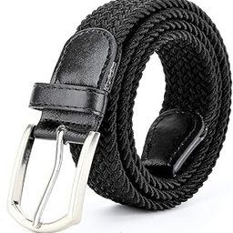 Men's and Women's Stretchable Braided Cotton Belt, 28- Black-picture-55