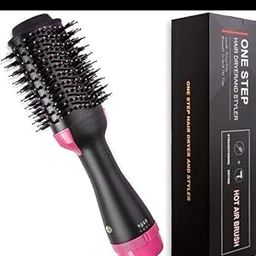 SHRUSHTI FASHION 4 In 1 One Step Hair Dryer And Volumizer, Hot Air Brush, Styling Brush Styler, Negative Ion Hair Straightener Curler Brush For All Hairstyle-Black, 1000 Watts-image-3
