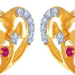 Gold and Diamond Stud Earrings for Women-image-83