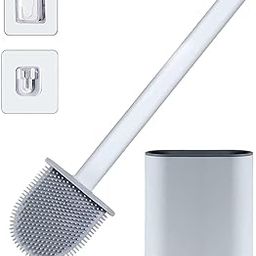 TBOOM Toilet Brush and Holder Set for Bathroom, Flexible Silicone Toilet Cleaner Brush with Holder, Space-Saving Design for Toilet Cleaning and Easy Storage (Multicolor)-image-61