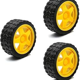 TECHKINS 65mmX28mm Robotic Rubber Tyre BO Wheel Combo of 3-image-82