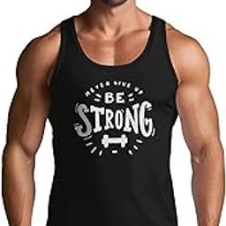 Gym Printed Cotton Tank Top Vest for Men-image-1