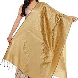 Women's Woven Banarasi Jaal Silk Dupatta-29