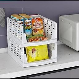 Vivatra Large Size Foldable Plastic Wardrobe Organizer with Stack-able Drawers for Almirah and Cupboard Storage of Clothes, Books and Daily Use Items – Box Organizer for Bedroom and Home Use (Pack 2)-32
