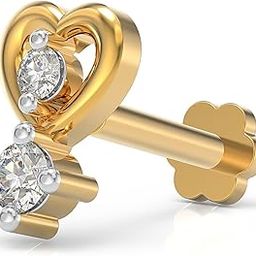 925 Sterling Silver 18K Gold Plated Double Delight Nose Pin for Women and Girls | With Certificate of Authenticity and 925 Stamp-image-13