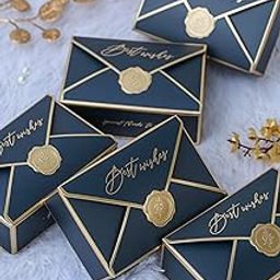 SATYAM KRAFT 10 Pcs Small Decorative Folding Storage Paper Box For Return Gift, Boxes, Perfect For Wedding, Christmas Gift, Engagement, Dry Fruits Gifting & Invitations (Pack Of 10) (Dark Blue)-image-50