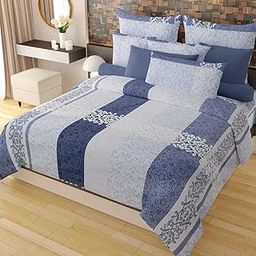Jyotaksh Super Premium Quilt Cover Single Bed with Zipper Blanket Cover/rajai Cover/Comforter Cover/Duvet Cover King Size Glace Cotton Warm Stuff (King Size Dohars) 60x90 Inches (A-SnglDuv05)-image-89