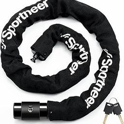 Sportneer Bike Lock Chain 3.2 FT 0.32' 8mm Thicker Heavy Duty Anti-Theft Anti-Cut Uncuttable High Security Bicycle Chain Lock Bike Lock Portable Strong with Keys for Scooter, Mountain Bike, Motorbike-12