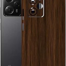 AtOdds - Poco X5 PRO (5G) - Mobile Back Skin Sticker - Lamination - Rear Screen Guard Protector Film Wrap (Coverage - Back+Camera+Sides) (Design - Dark Wood)-picture-25