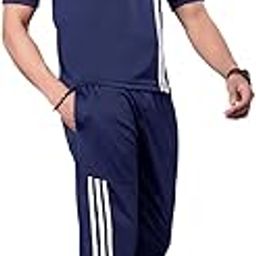 Cotton Blend Cord-Set Night Suit for Men, Regular Fit Half Sleeves T-Shirt and Lower Set | Summer Track Suit for Boys | Ideal for Casual Outings, Workout, Gym, Sports-image-93