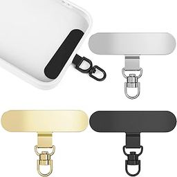 3Pcs Rotatable Phone Tether Tab, Phone Tag, Universal Phone Lanyard Patch, Cell Phone Replacement Pad, Compatible for iPhone & Other Cell Phone, Silver + Black + Gold-image-32