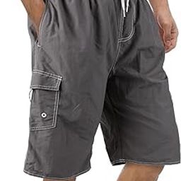 Mens Swimming Trunks for Boys Quick Dry Swim Shorts with Mesh Lining Funny Swimwear Bathing Suits Grey-image-65
